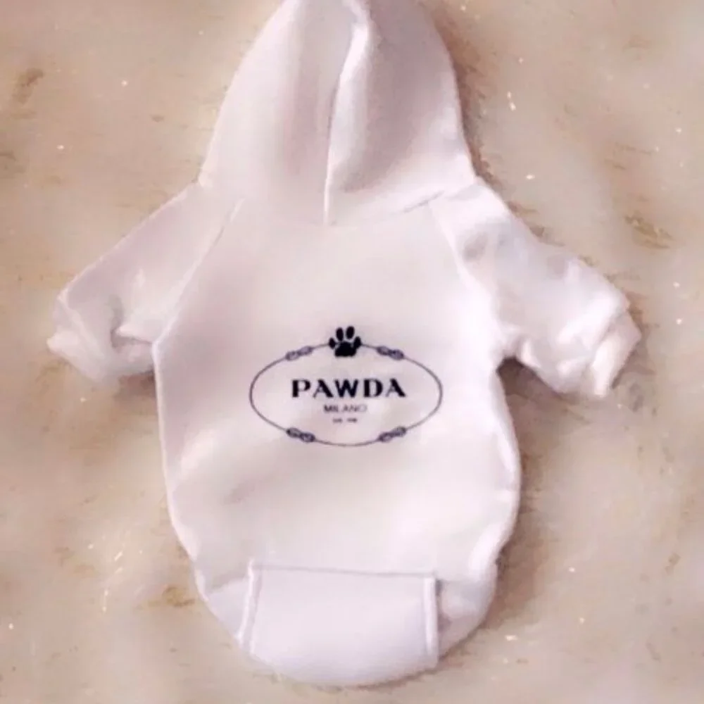 PAWDA Dog Pup Pet Designer Inspired Hoodie‎ 4 Leg Warm Winter/Fall Jacket/Coat L